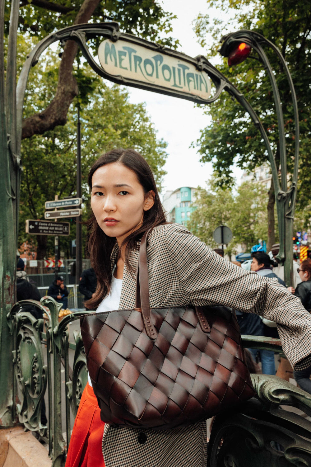 Rouge】x Dragon Diffusion レザー woven バスケットバッグ Rouge】x Dragon Diffusion レザー woven バスケットバッグ