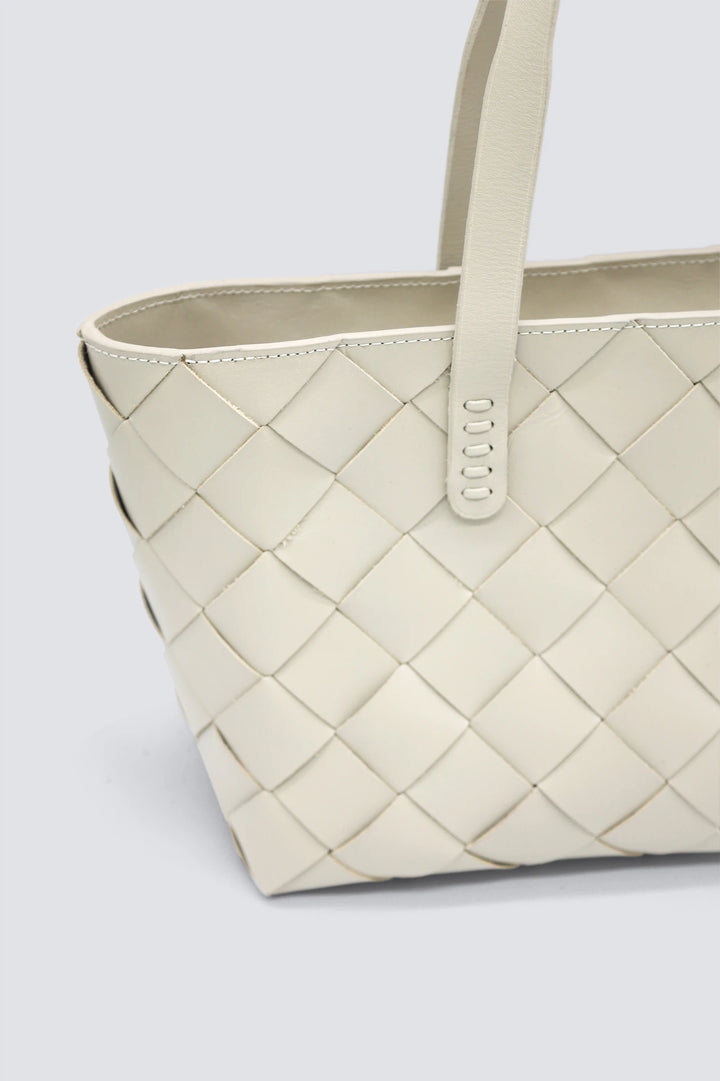 Dragon Diffusion - Woven Leather Bag - Crossover Pearl