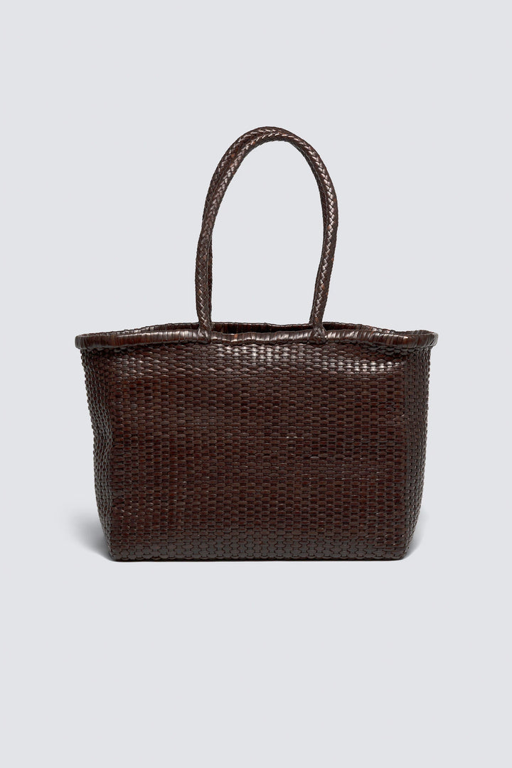 Dragon Diffusion - B Weave Big Dark Brown - Woven Leather Bag Handmade