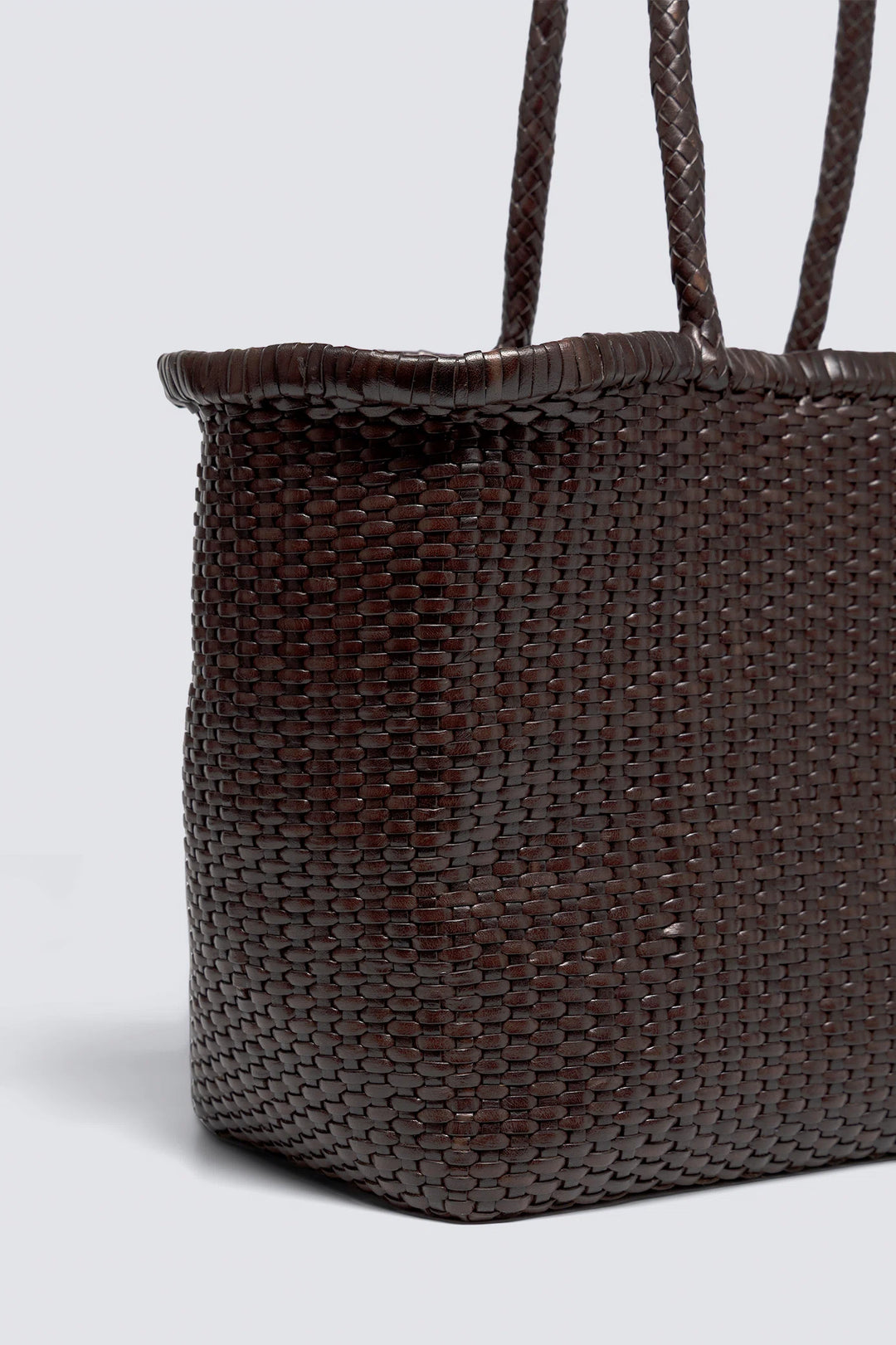 Dragon Diffusion - B Weave Big Dark Brown - Woven Leather Bag Handmade