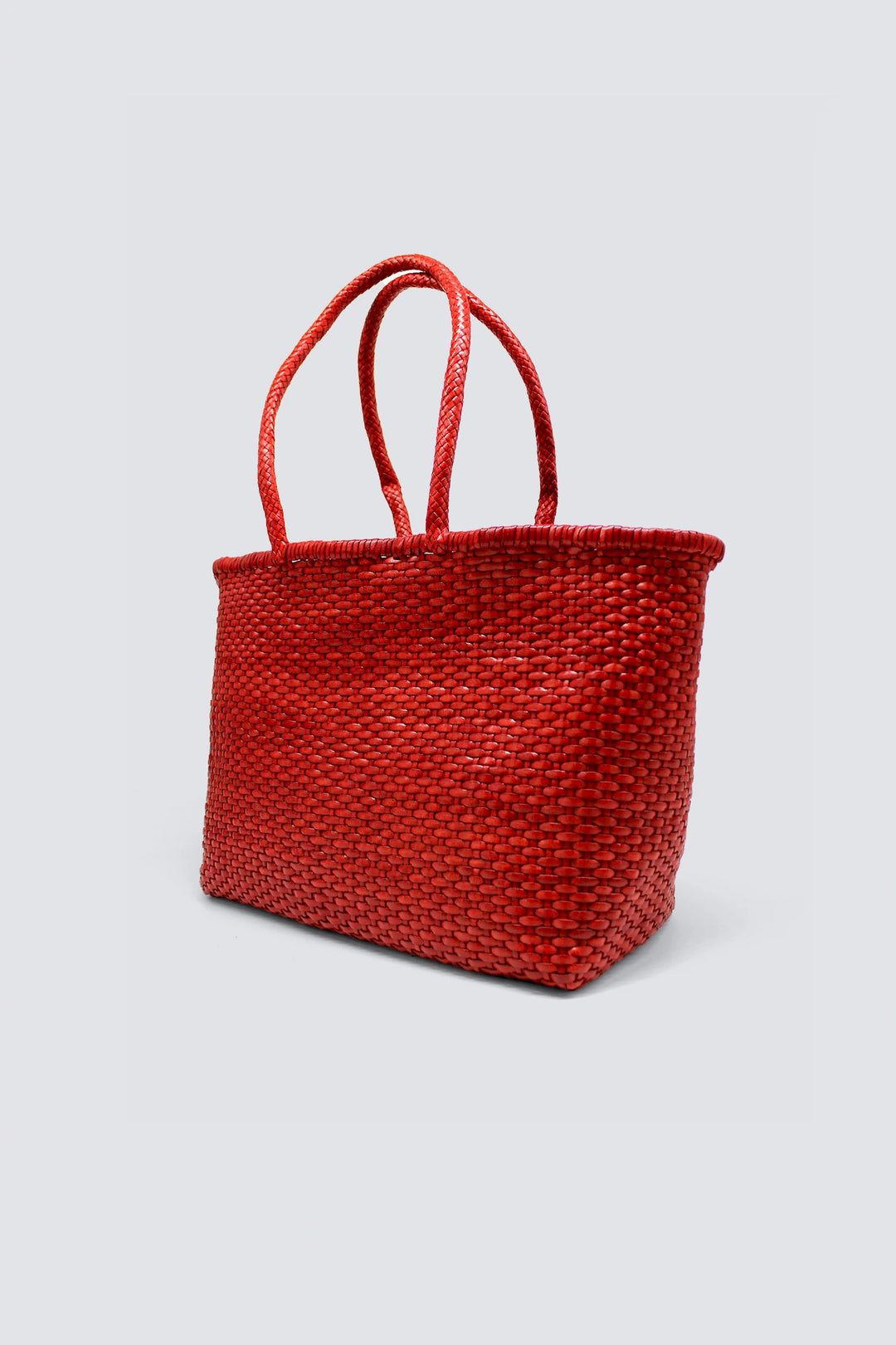 Dragon Diffusion - B Weave Big Poppy Red - Woven Leather Bag Handmade