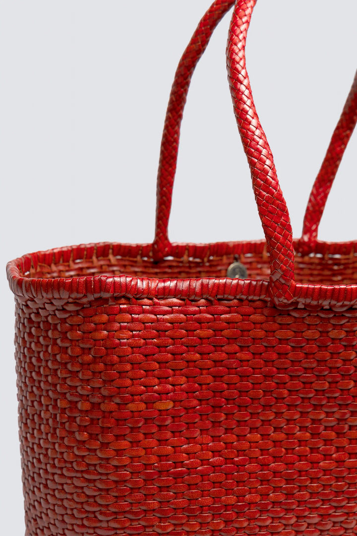 Dragon Diffusion - B Weave Big Poppy Red - Woven Leather Bag Handmade