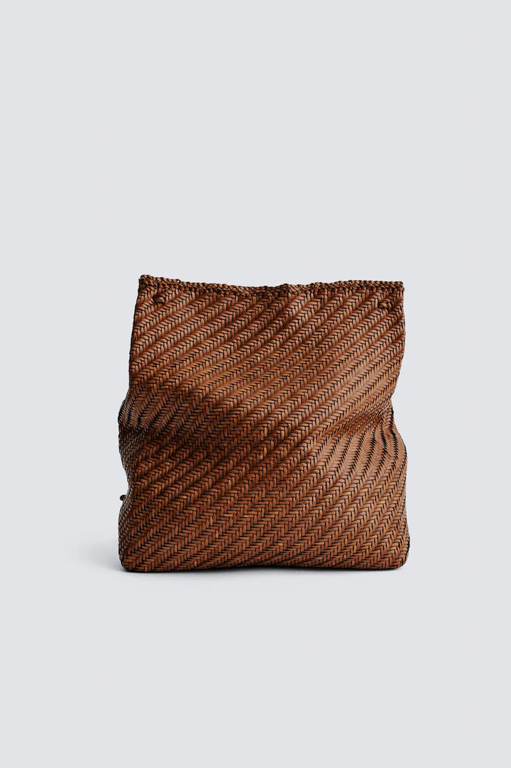 Dragon Diffusion - Backpack Tan - Woven Leather Bag Handmade