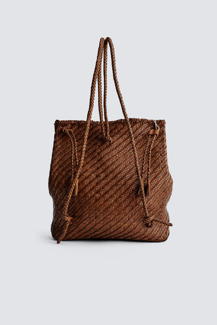 Dragon Diffusion - Backpack Tan - Woven Leather Bag Handmade