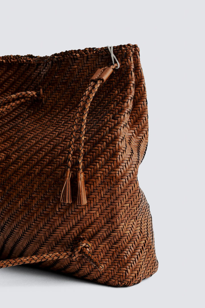 Dragon Diffusion - Backpack Tan - Woven Leather Bag Handmade