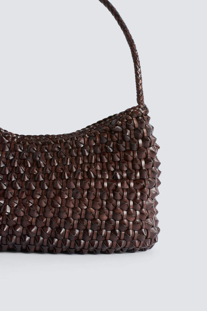 Dragon Diffusion - Basil Cactus Dark Brown - Woven Leather Bag Handmade