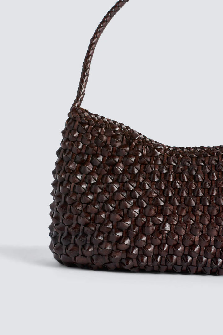 Dragon Diffusion - Basil Cactus Dark Brown - Woven Leather Bag Handmade