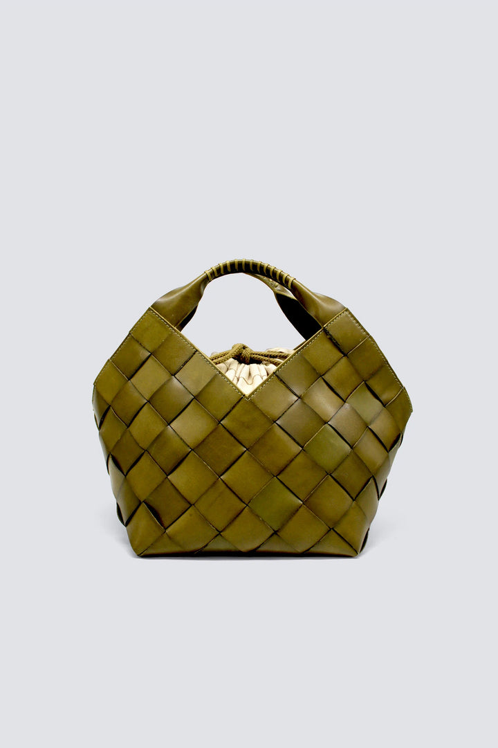 Dragon Diffusion - Botteghe Khaki - Woven Leather Bag Handmade