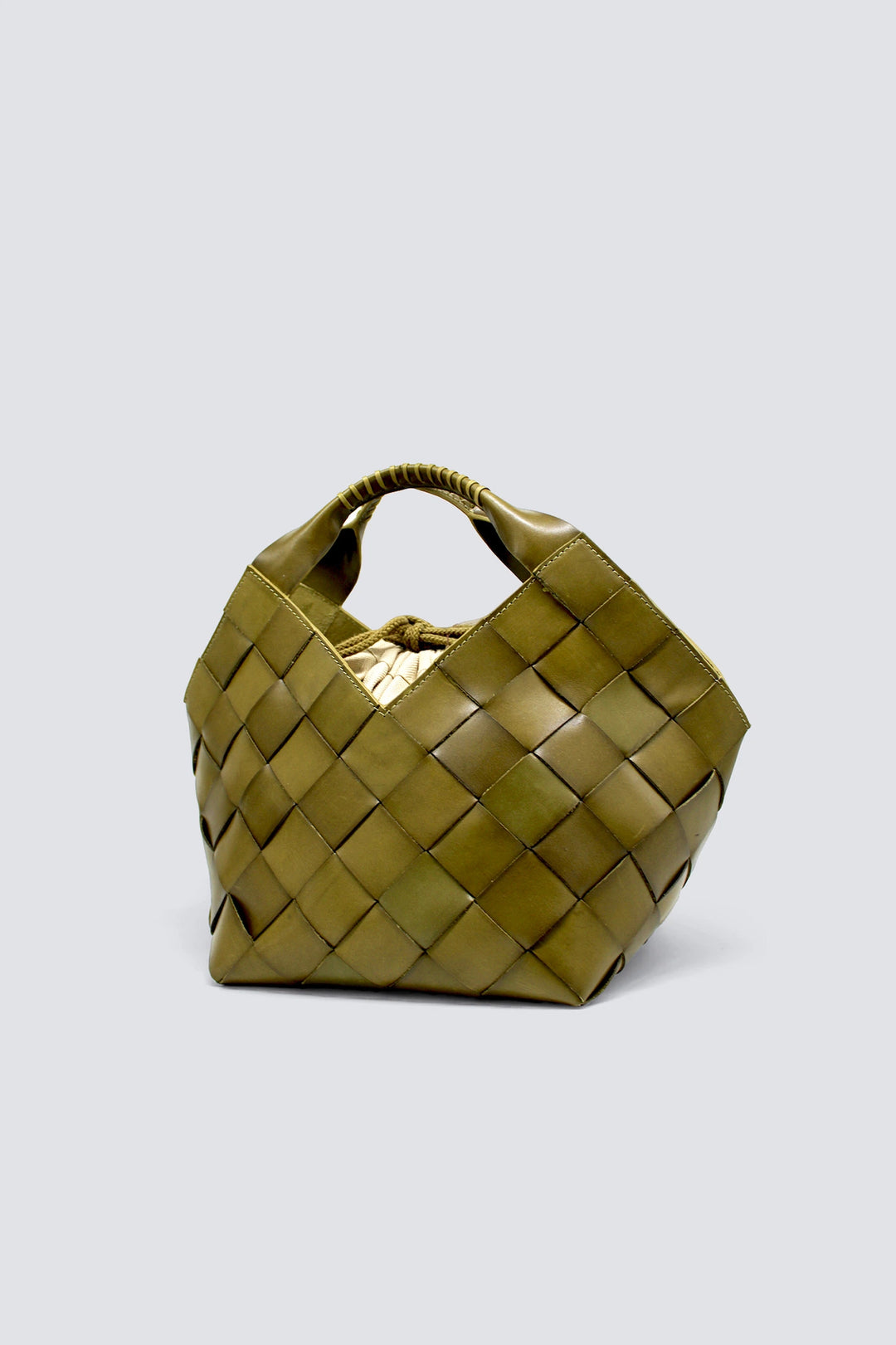 Dragon Diffusion - Botteghe Khaki - Woven Leather Bag Handmade