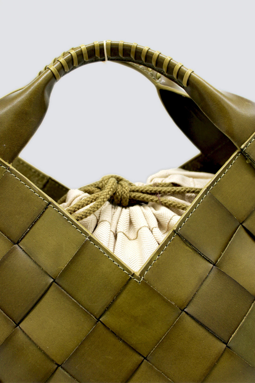 Dragon Diffusion - Botteghe Khaki - Woven Leather Bag Handmade