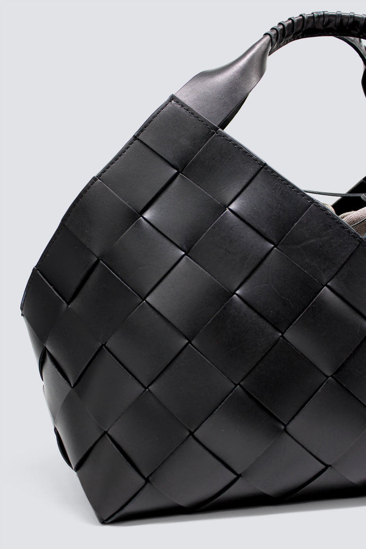 Dragon Diffusion - Castello Black - Woven Leather Bag Handmade