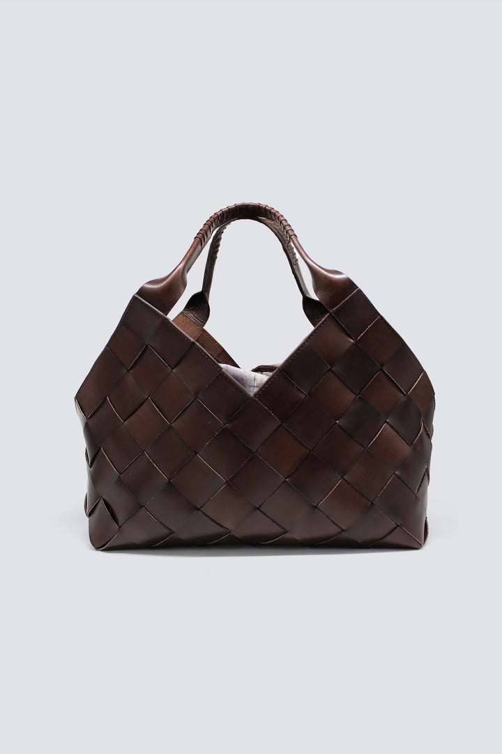 Dragon Diffusion - Castello Dark Brown - Woven Leather Bag Handmade