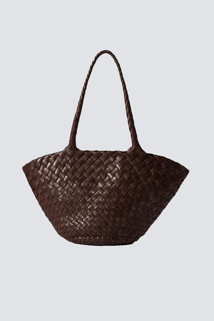 Dragon Diffusion woven leather bag handmade - Egola Dark Brown