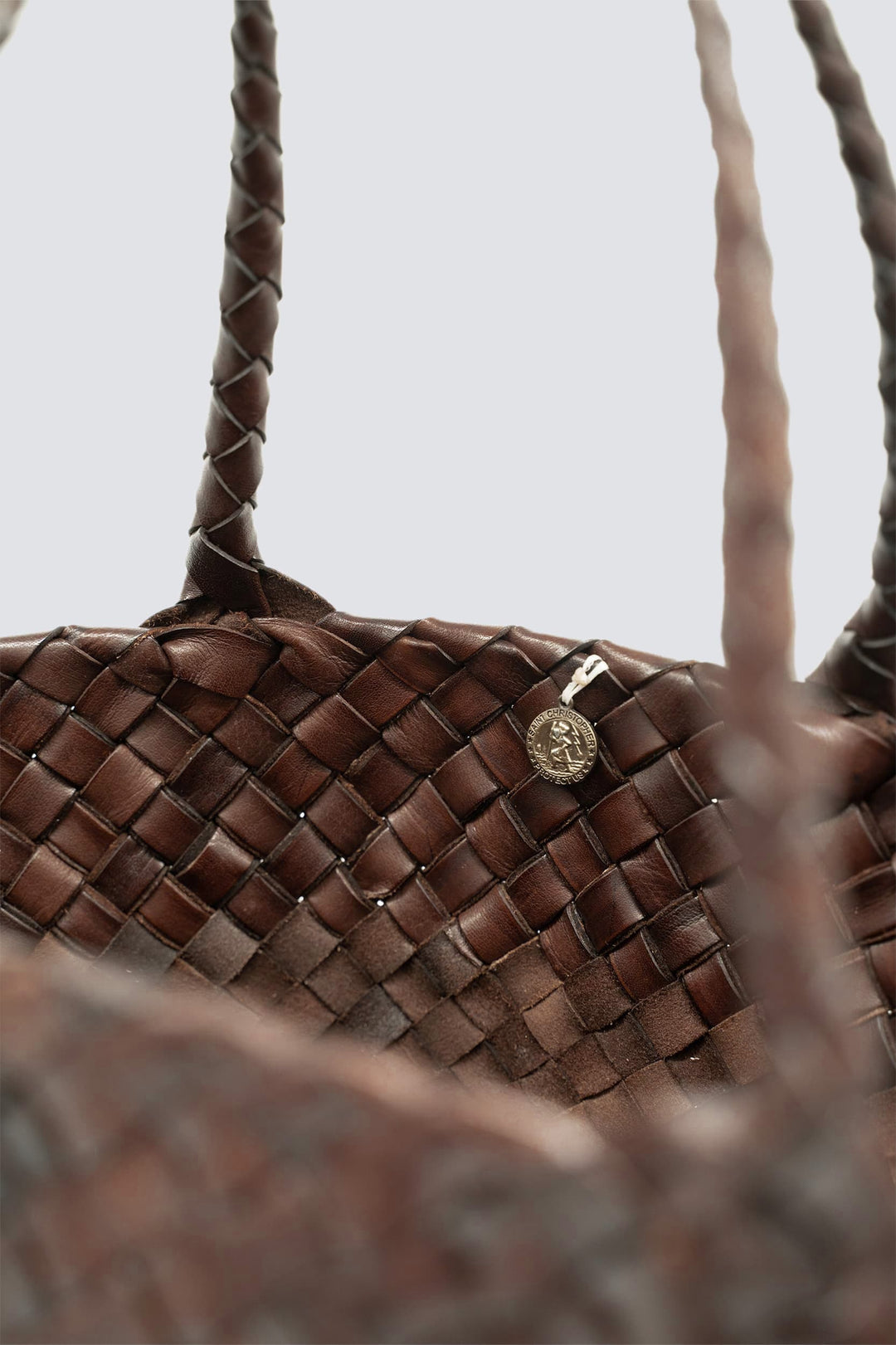 Dragon Diffusion woven leather bag handmade - Egola Dark Brown
