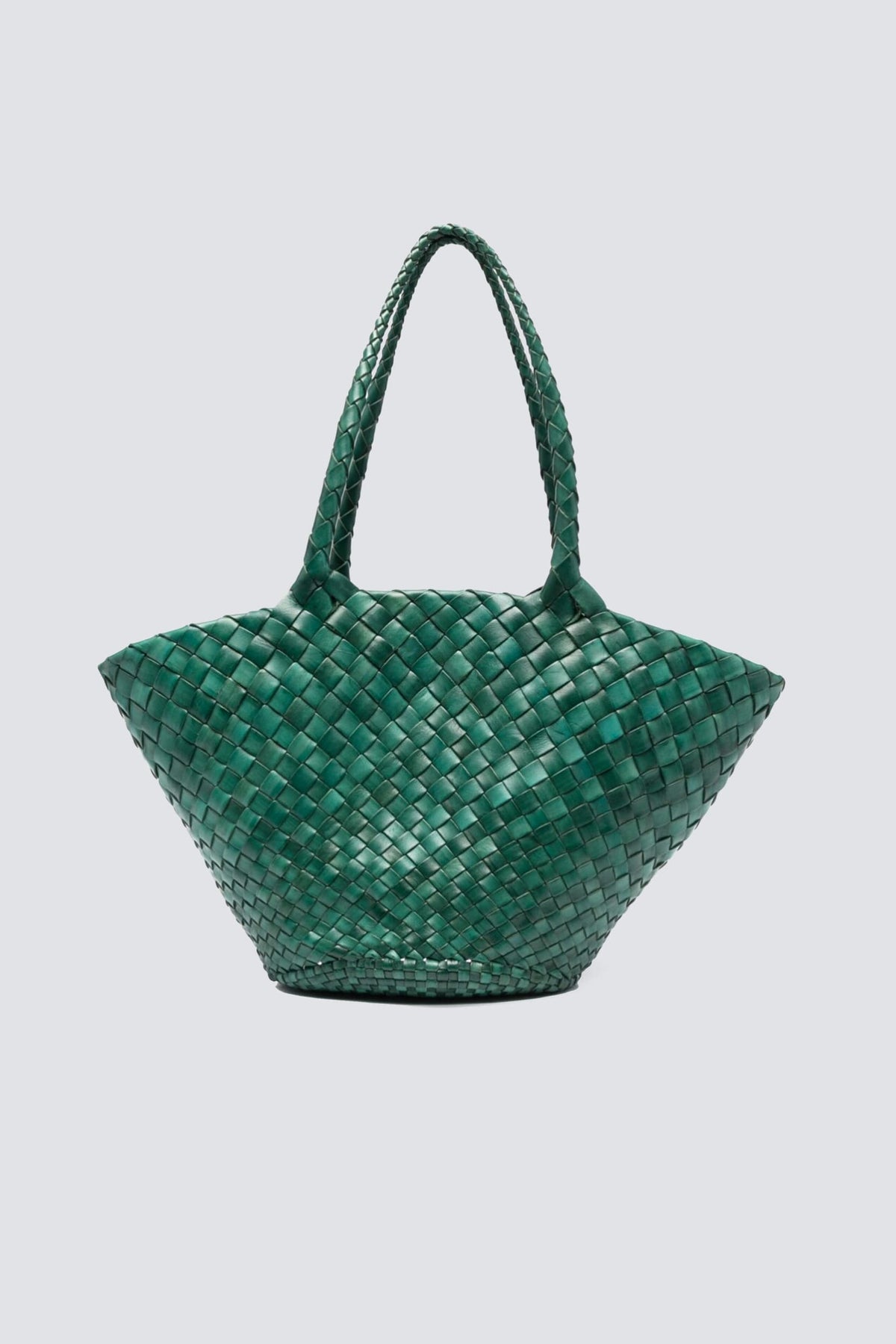 Dragon Diffusion - Egola Forest Green Woven Leather Bag