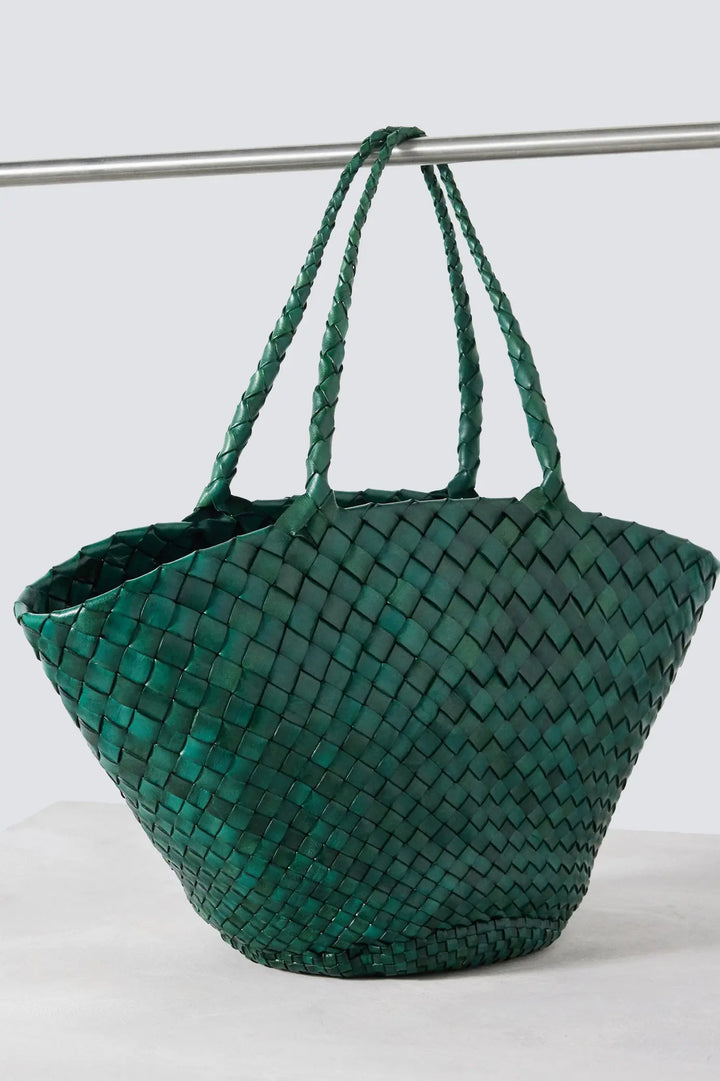 Dragon Diffusion Leather Bag Handmade - Egola Tote Forest Green