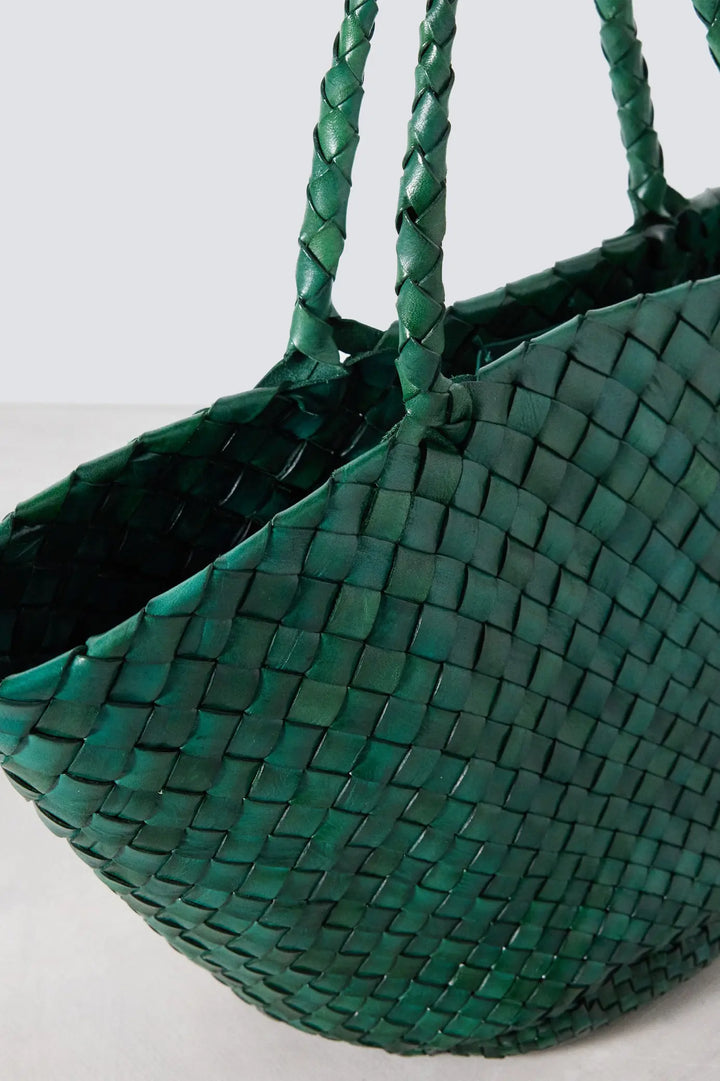 Dragon Diffusion Leather Bag Handmade - Egola Tote Forest Green