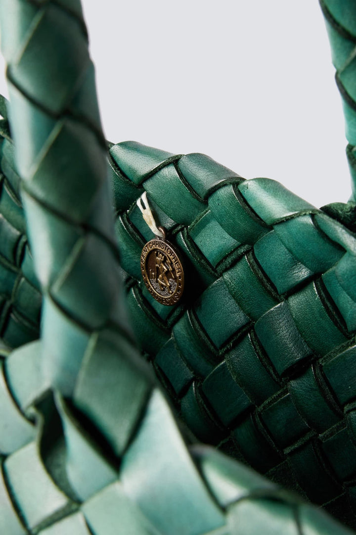 Dragon Diffusion Leather Bag Handmade - Egola Tote Forest Green