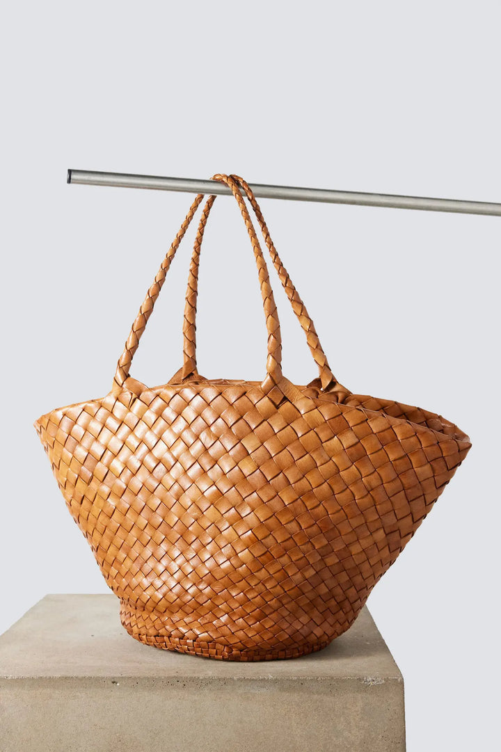 Dragon Diffusion woven leather bag handmade - Egola Tan