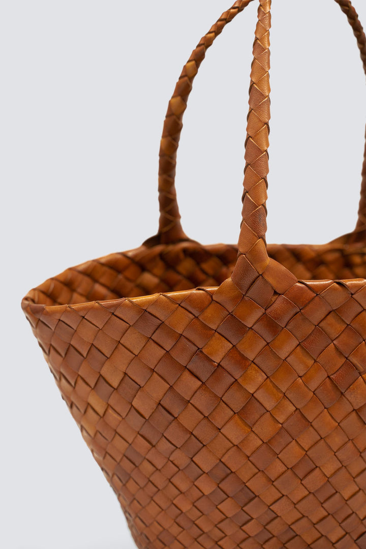 Dragon Diffusion woven leather bag handmade - Egola Tan