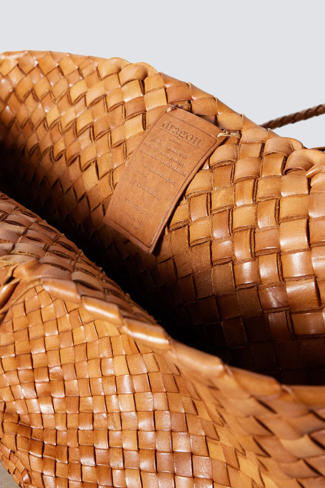 Dragon Diffusion woven leather bag handmade - Egola Tan