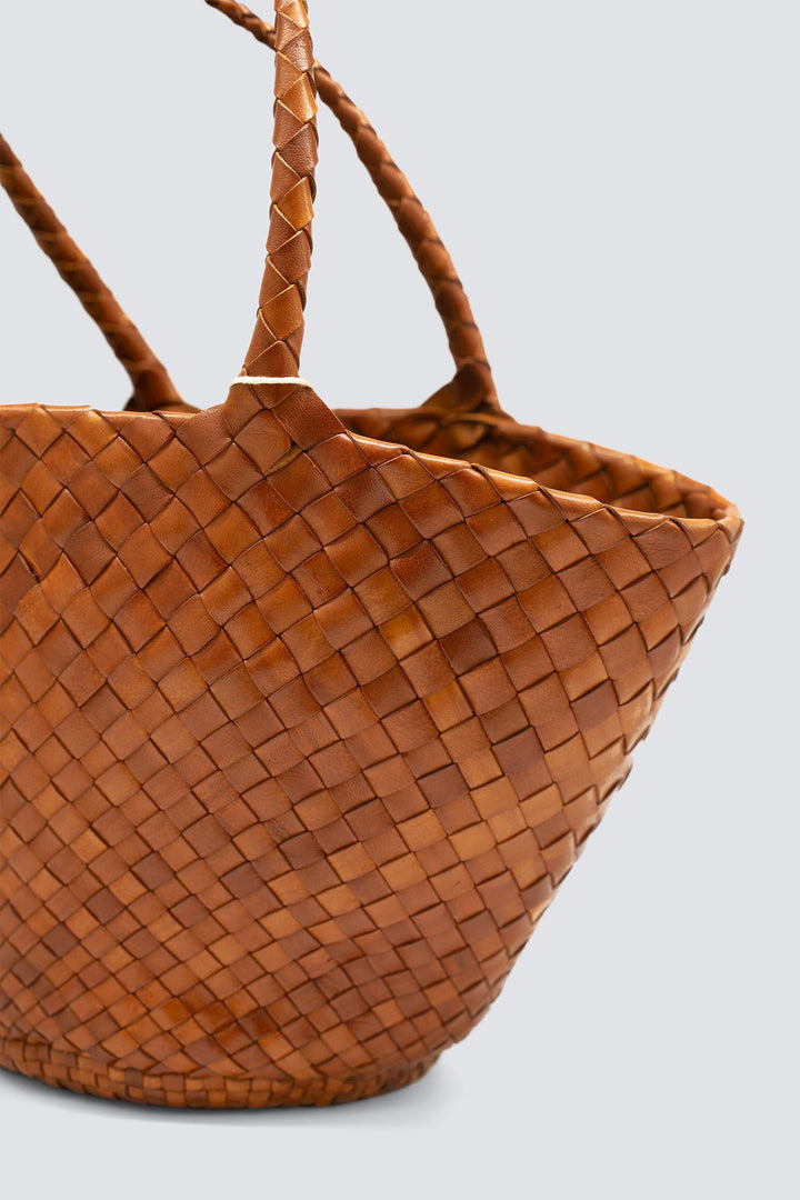 Dragon Diffusion woven leather bag handmade - Egola Tan