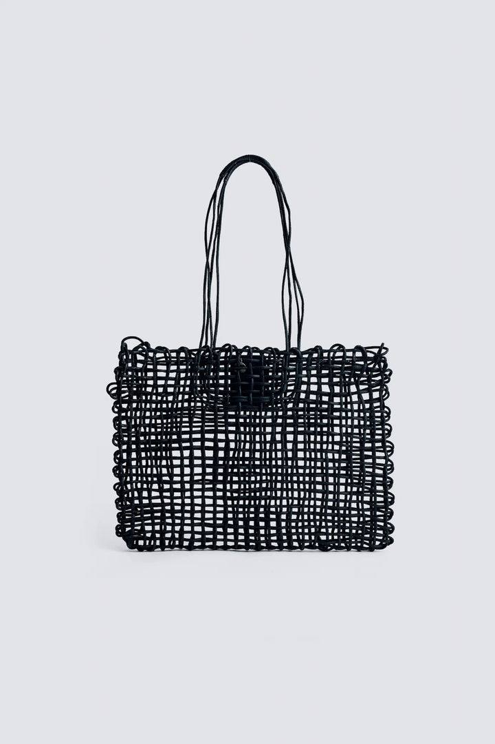 Dragon Diffusion - EW Kanpur Black - Woven Leather Bag Handmade