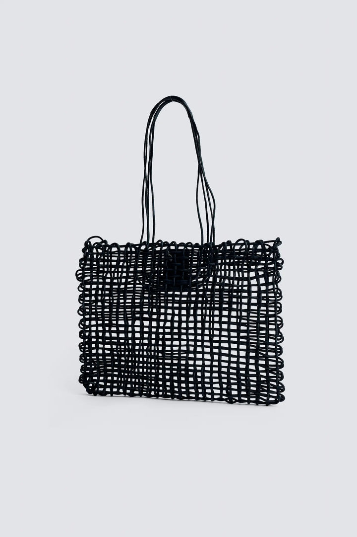 Dragon Diffusion - EW Kanpur Black - Woven Leather Bag Handmade