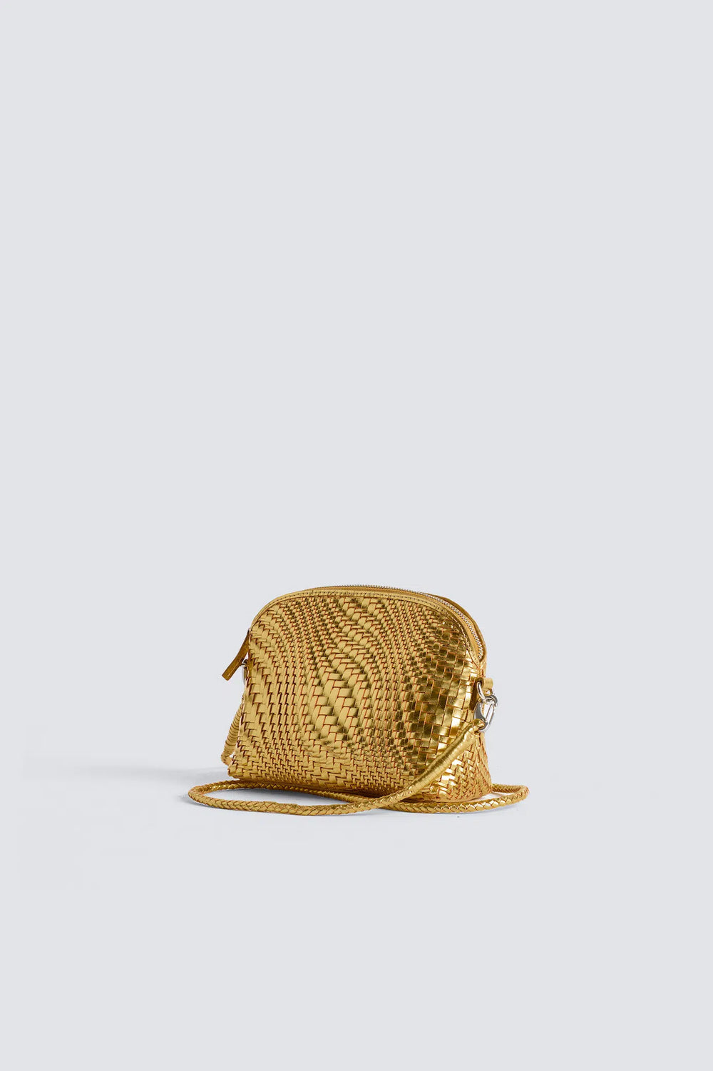 Dragon Diffusion - Fellini Optical Gold Foil - Woven Leather Bag Handmade