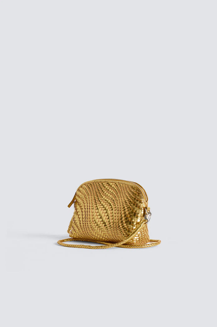 Dragon Diffusion - Fellini Optical Gold Foil - Woven Leather Bag Handmade