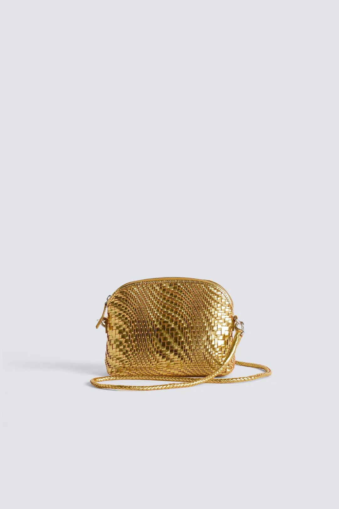 Dragon Diffusion - Fellini Optical Gold Foil - Woven Leather Bag Handmade