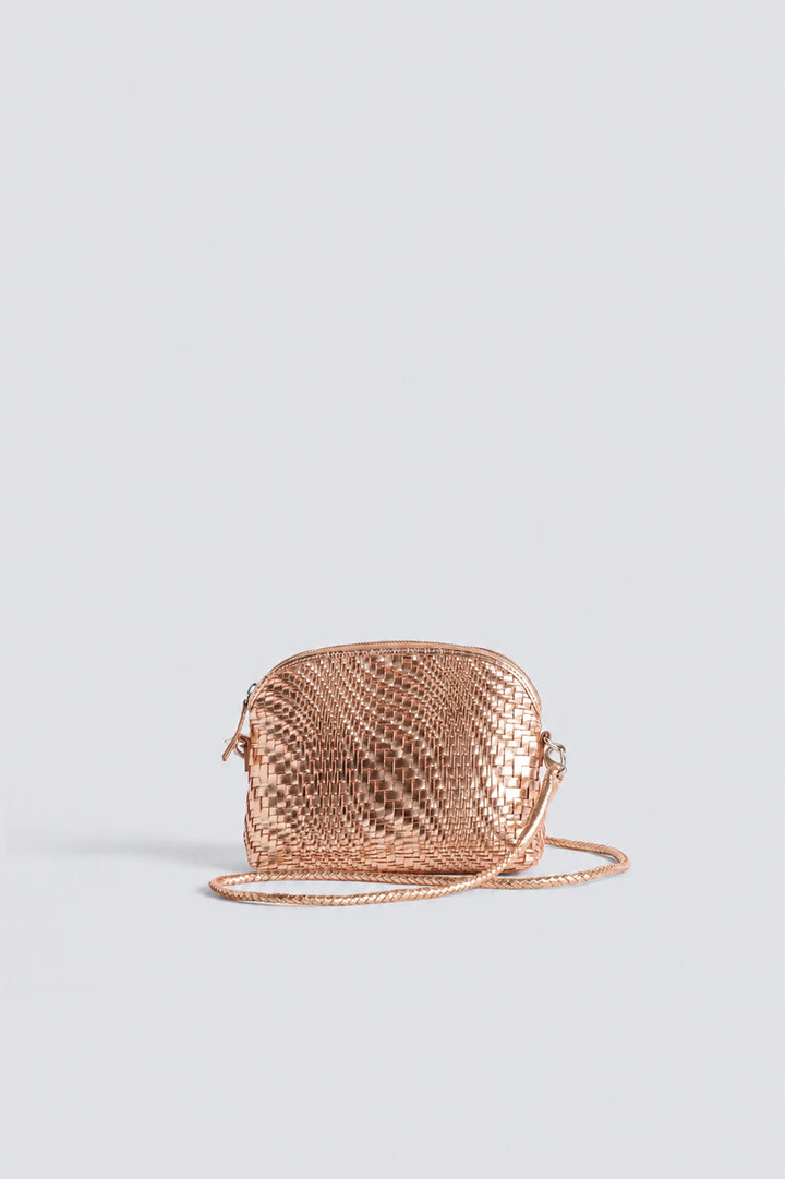Dragon Diffusion - Fellini Optical Rose Gold - Woven Leather Bag Handmade
