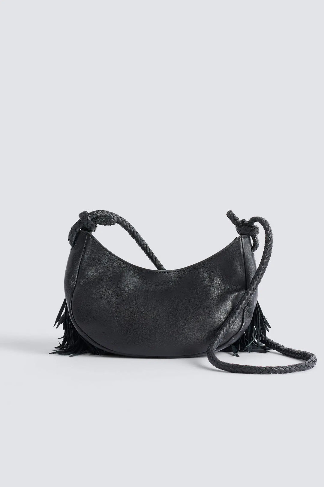 Dragon Diffusion - Fringe Sling Black - Woven Leather Bag Handmade
