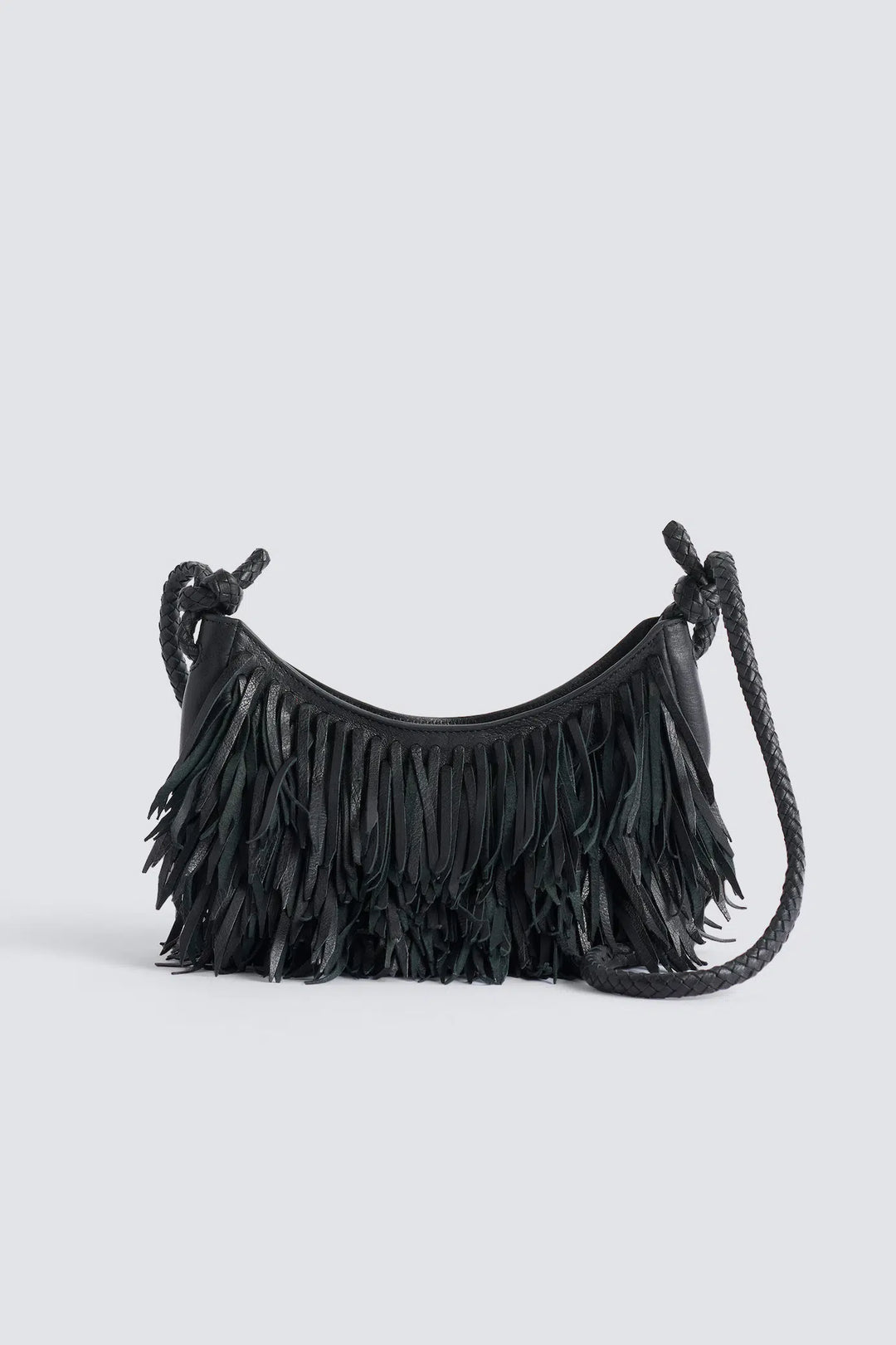 Dragon Diffusion - Fringe Sling Black - Woven Leather Bag Handmade