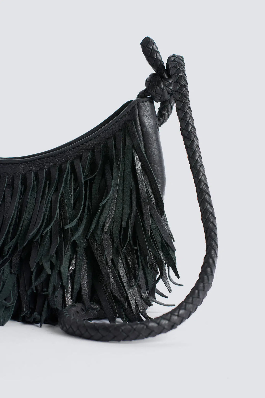 Dragon Diffusion - Fringe Sling Black - Woven Leather Bag Handmade