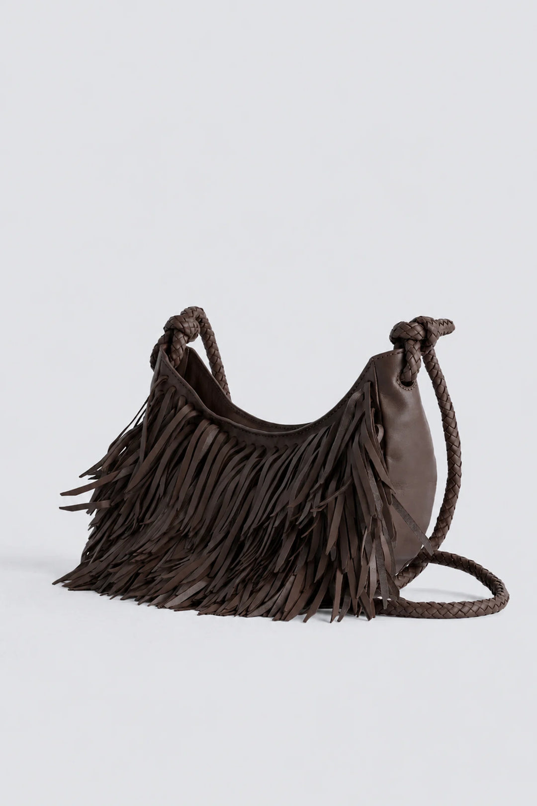 Dragon Diffusion - Fringe Sling Dark Brown - Woven Leather Bag Handmade