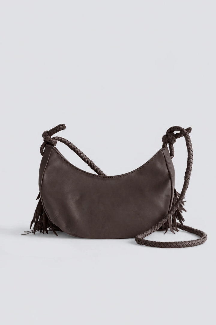 Dragon Diffusion - Fringe Sling Dark Brown - Woven Leather Bag Handmade