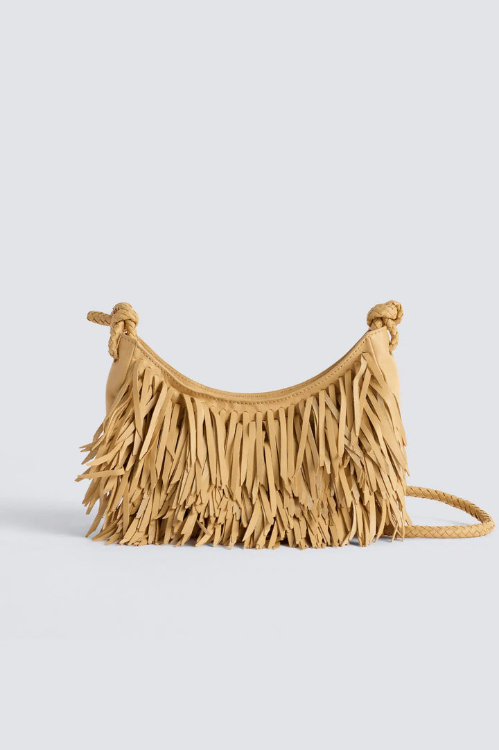 Dragon Diffusion - Fringe Sling Natural - Woven Leather Bag Handmade