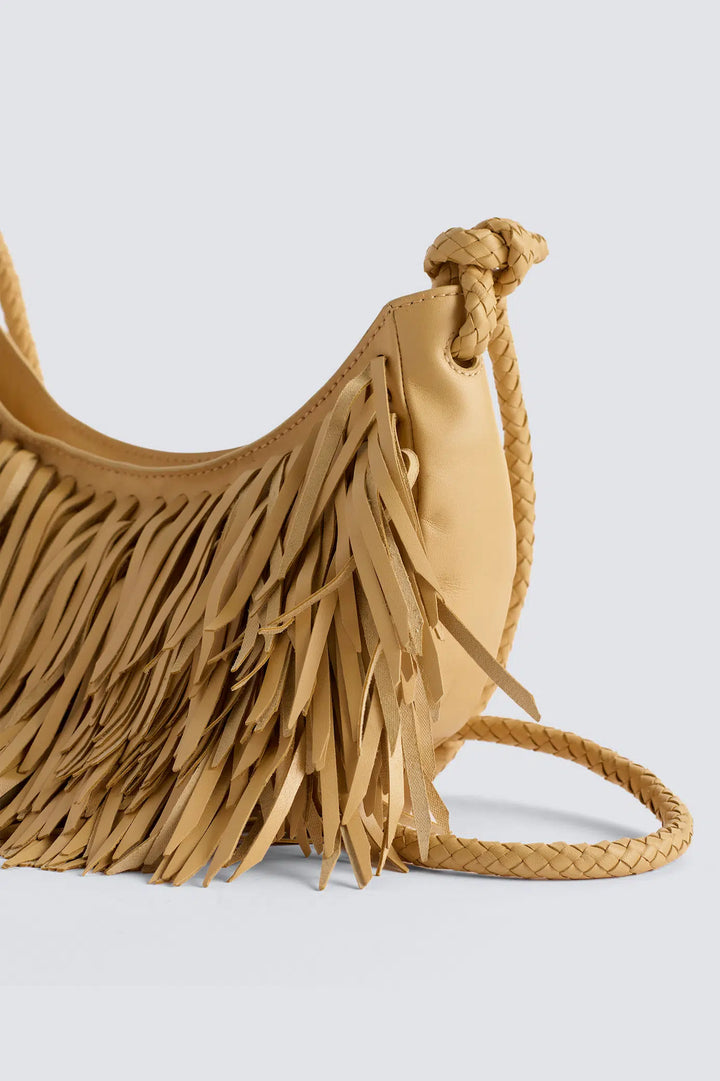 Dragon Diffusion - Fringe Sling Natural - Woven Leather Bag Handmade