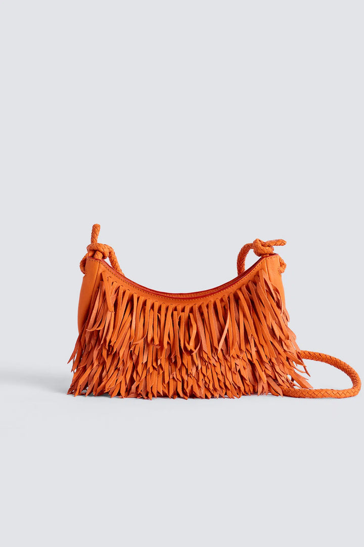Dragon Diffusion - Fringe Sling Orange - Woven Leather Bag Handmade