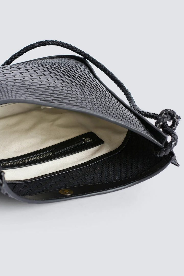 Dragon Diffusion - Glendhu Optical Black - Woven Leather Bag Handmade