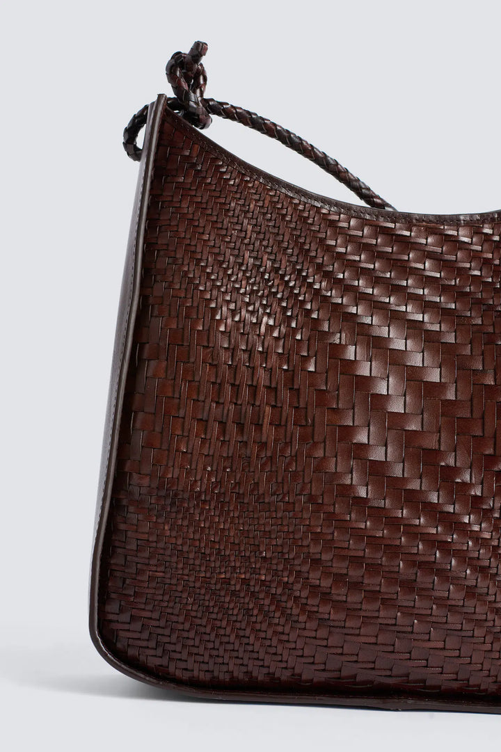 Dragon Diffusion - Glendhu Optical Dark Brown - Woven Leather Bag Handmade