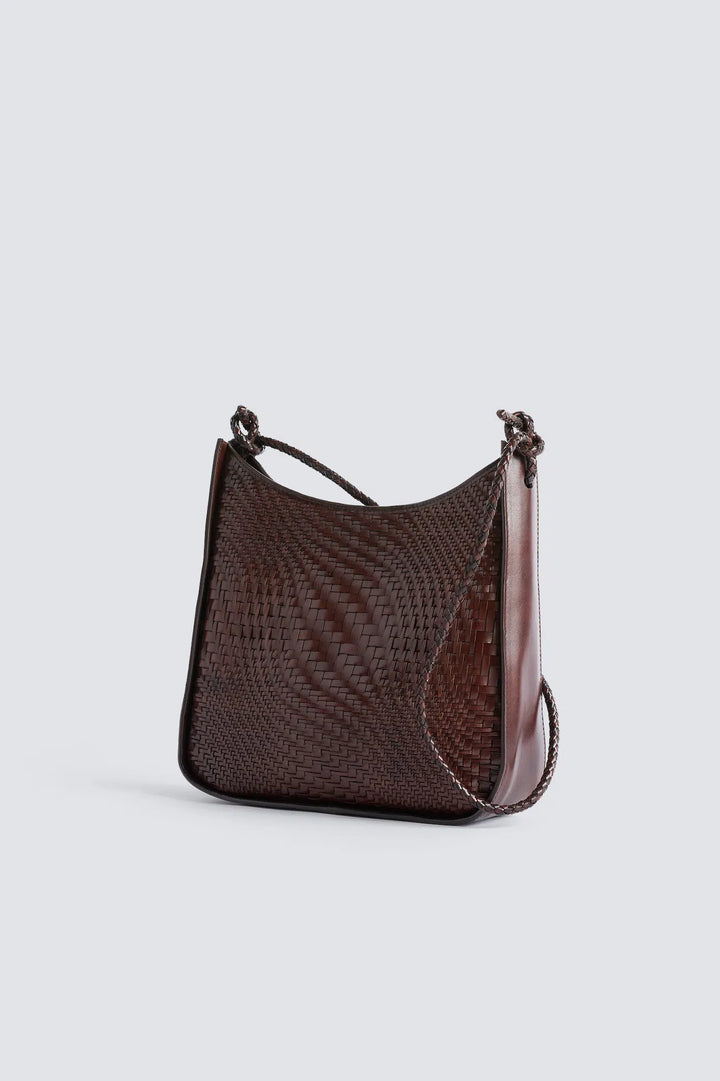 Dragon Diffusion - Glendhu Optical Dark Brown - Woven Leather Bag Handmade