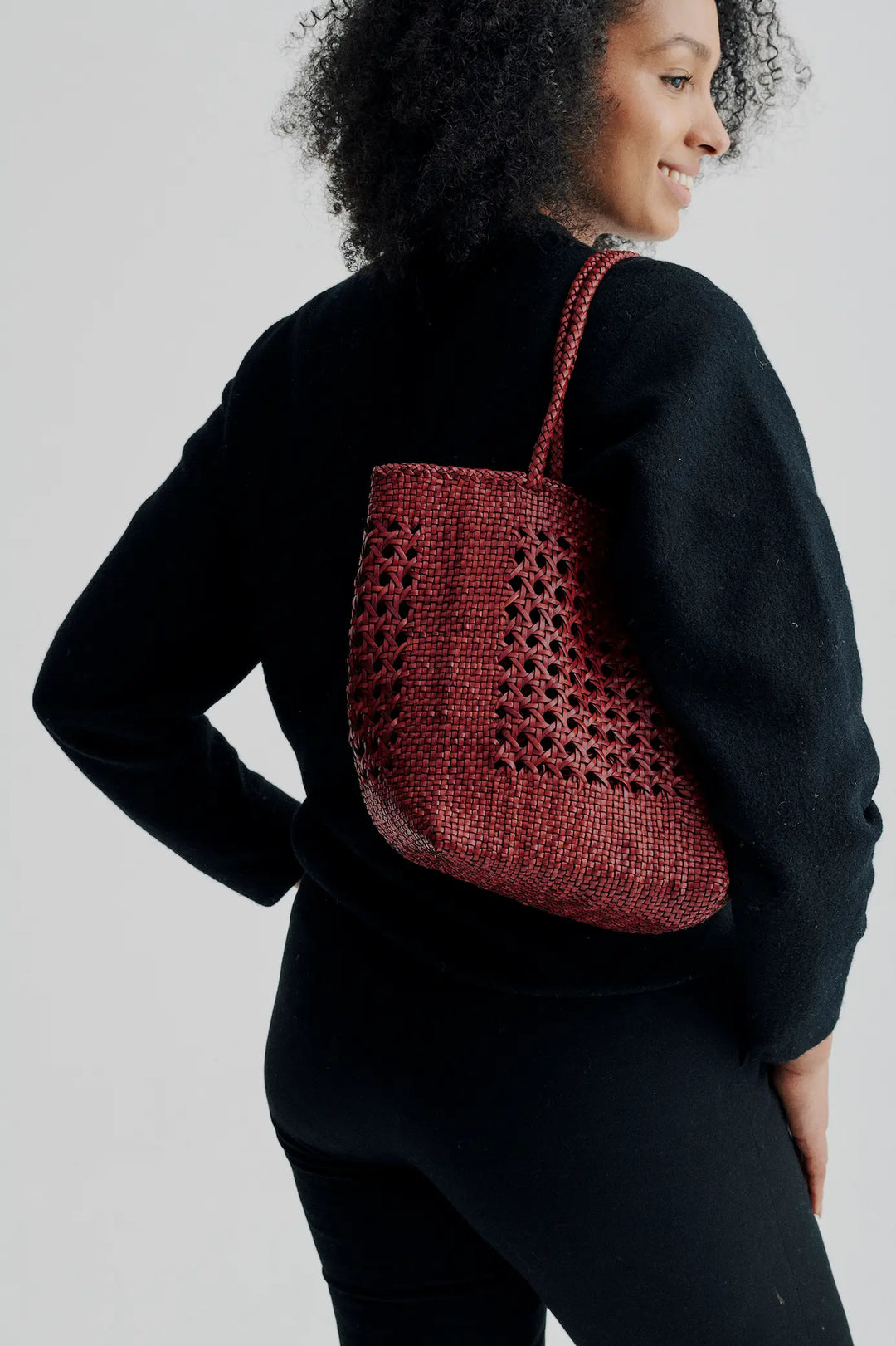 Dragon Diffusion - Grace Cannage Bordo - Woven Leather Bag Handmade