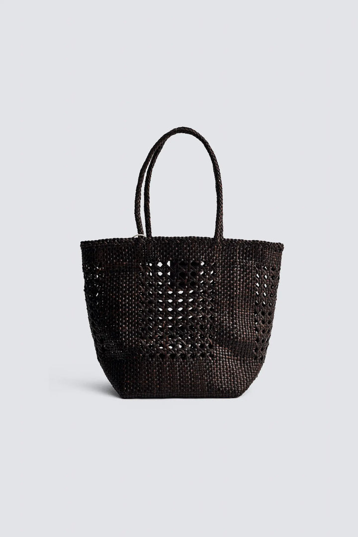 Dragon Diffusion - Grace Cannage Dark Brown - Woven Leather Bag Handmade