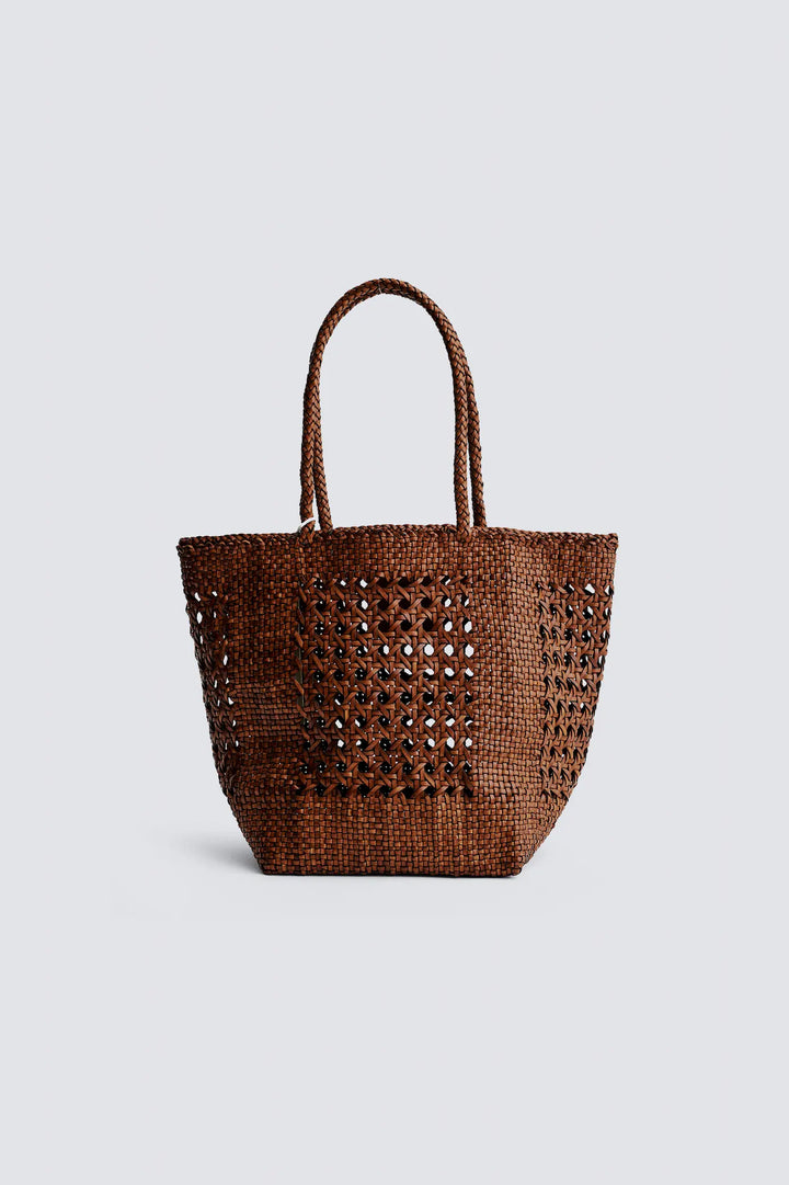 Dragon Diffusion - Grace Cannage Tan - Woven Leather Bag Handmade