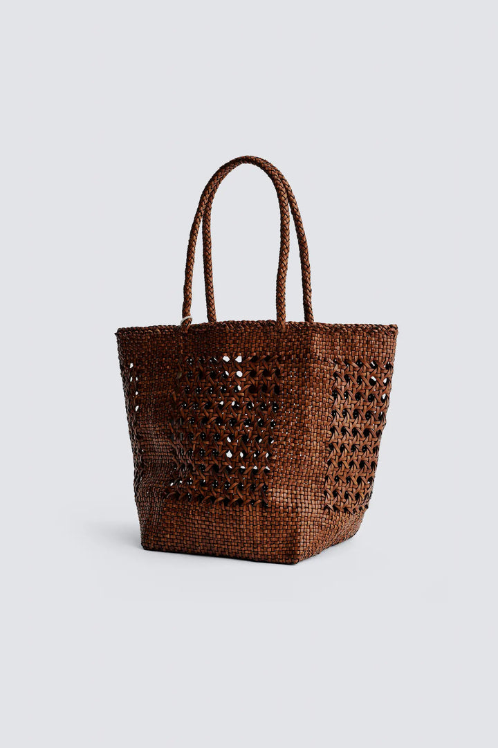 Dragon Diffusion - Grace Cannage Tan - Woven Leather Bag Handmade