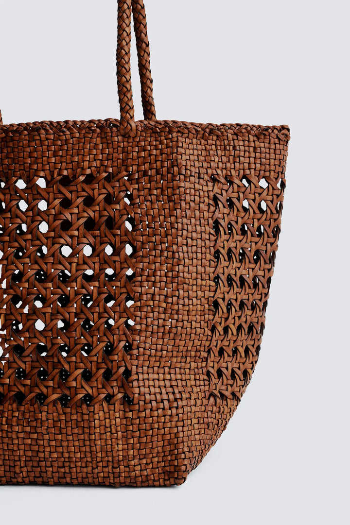 Dragon Diffusion - Grace Cannage Tan - Woven Leather Bag Handmade