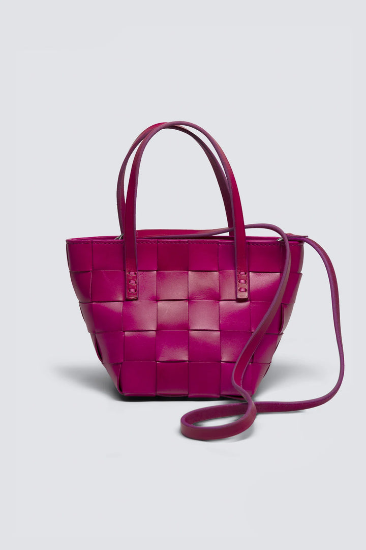 Dragon Diffusion - Japan Mini Fushia - Woven Leather Bag Handmade