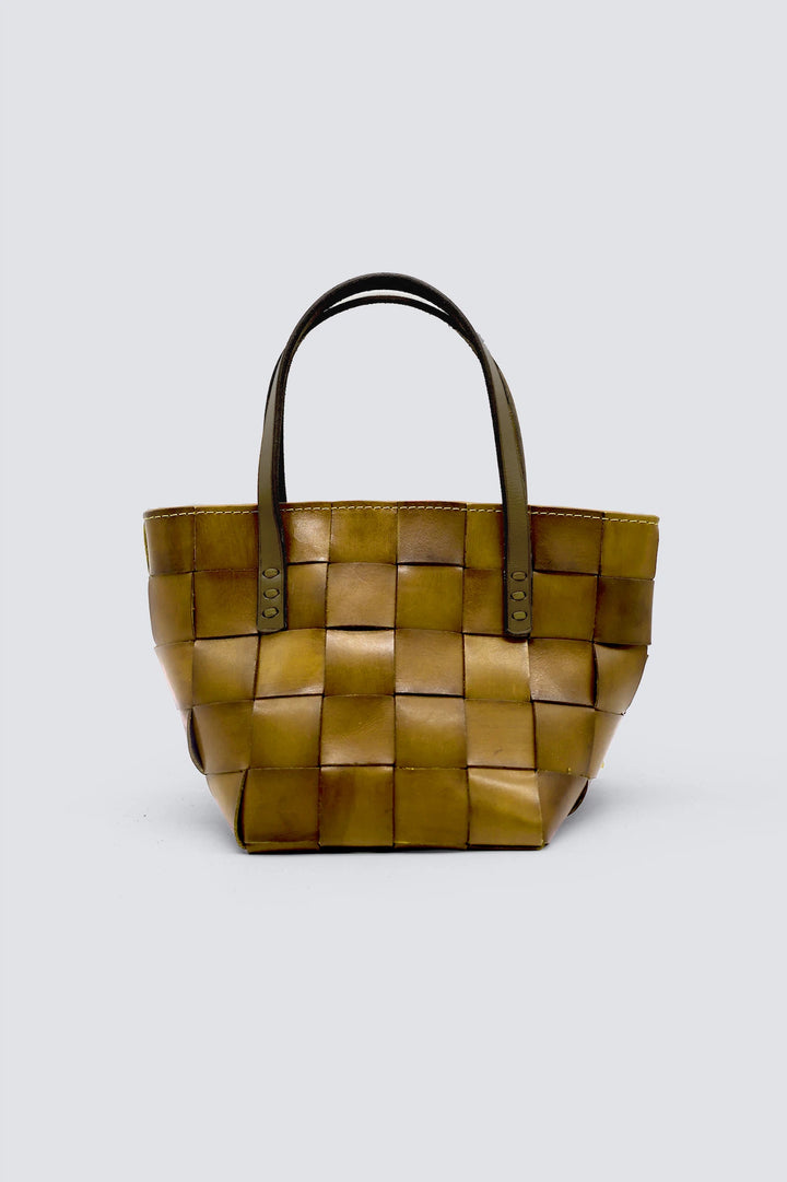 Dragon Diffusion - Woven Leather Bag - Japan Mini Leaf Green